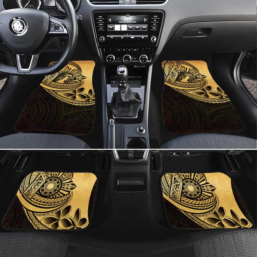Philippines Eagle Sun Car Mats Filipino Agila Polynesian Tattoo Gold Color LT14 Set 4pcs Gold - Polynesian Pride