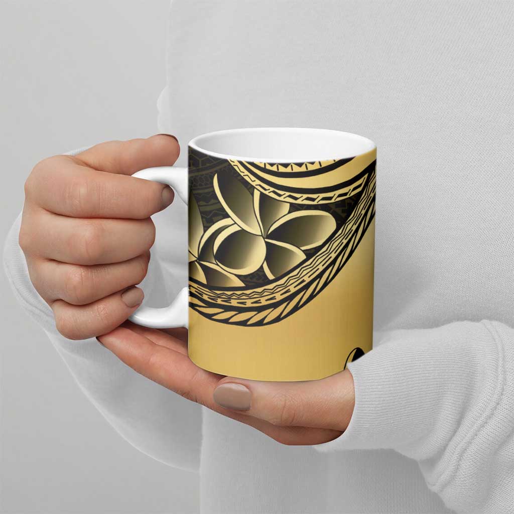Philippines Eagle Sun Ceramic Mug Filipino Agila Polynesian Tattoo Gold Color