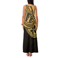 Philippines Eagle Sun Family Matching Tank Maxi Dress and Hawaiian Shirt Filipino Agila Polynesian Tattoo Gold Color