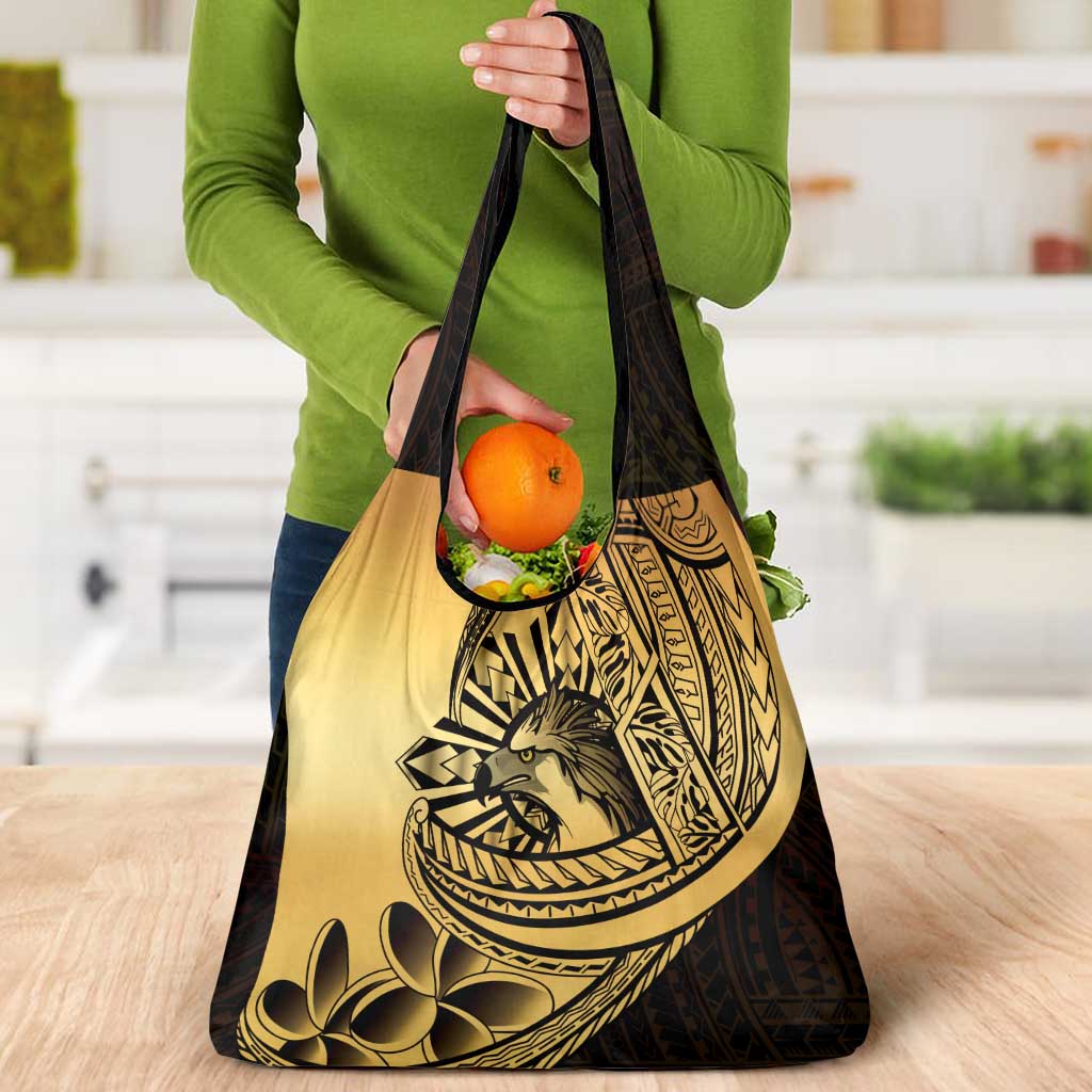 Philippines Eagle Sun Grocery Bag Filipino Agila Polynesian Tattoo Gold Color LT14 - Polynesian Pride