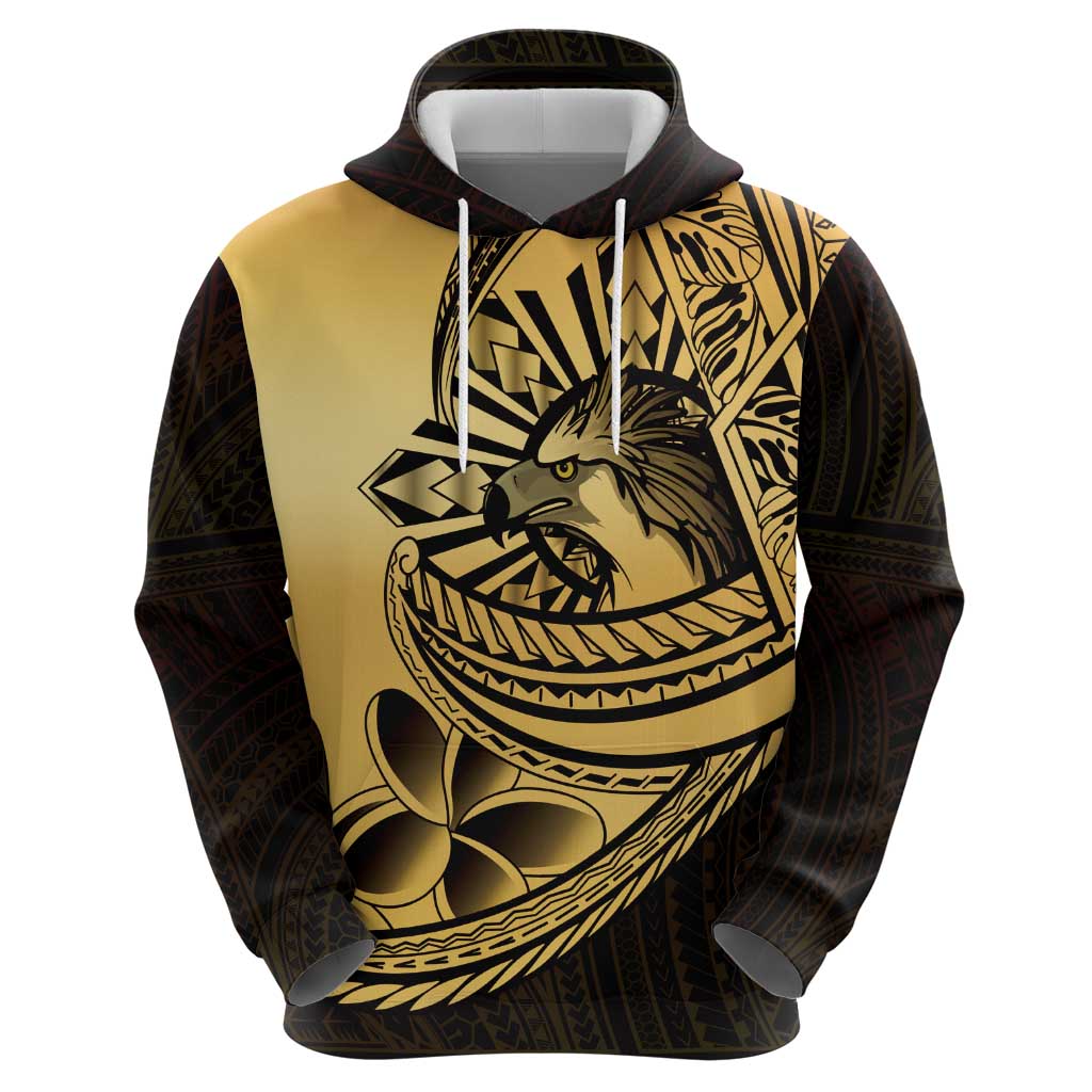 Philippines Eagle Sun Hoodie Filipino Agila Polynesian Tattoo Gold Color