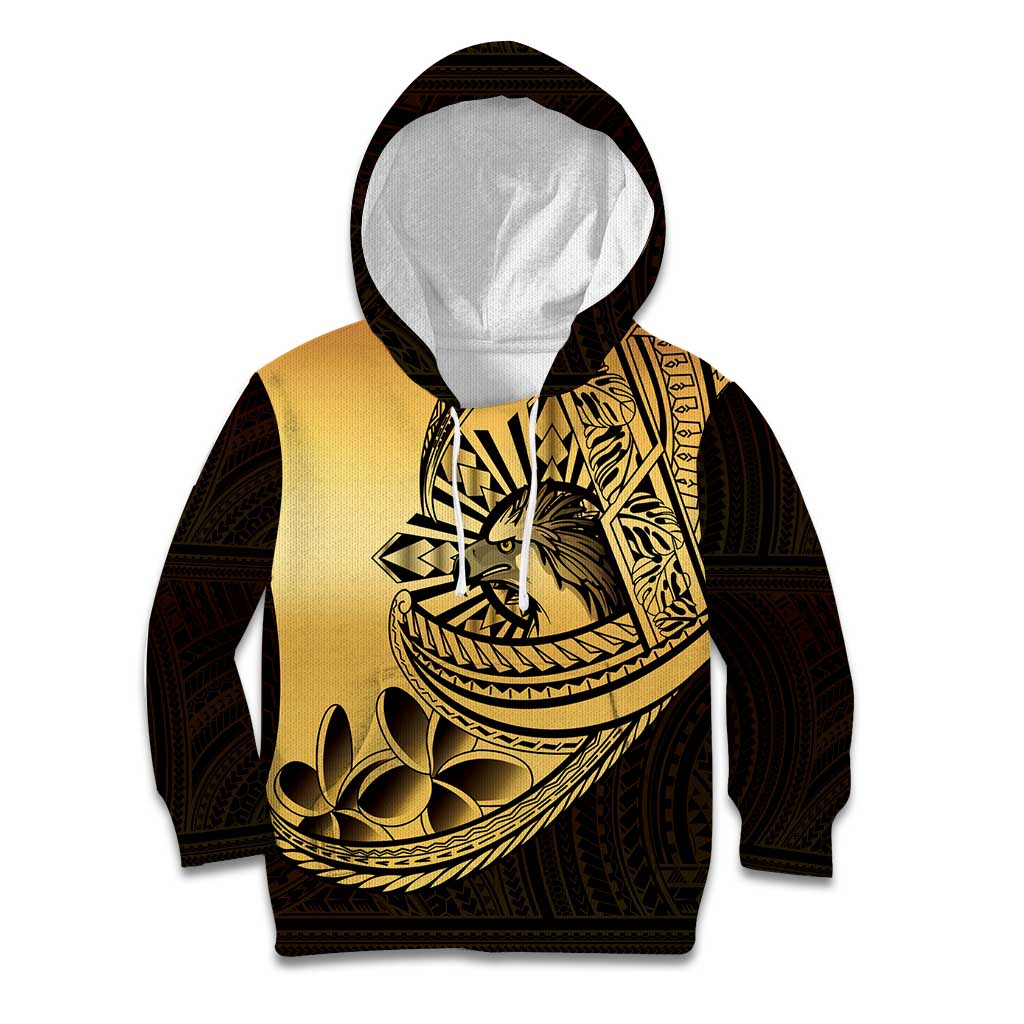Philippines Eagle Sun Kid Hoodie Filipino Agila Polynesian Tattoo Gold Color
