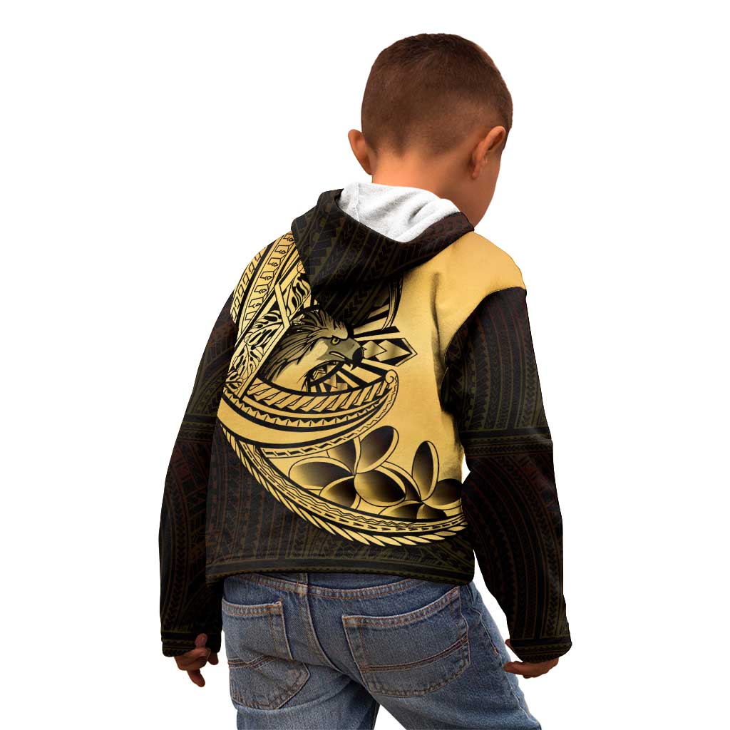 Philippines Eagle Sun Kid Hoodie Filipino Agila Polynesian Tattoo Gold Color