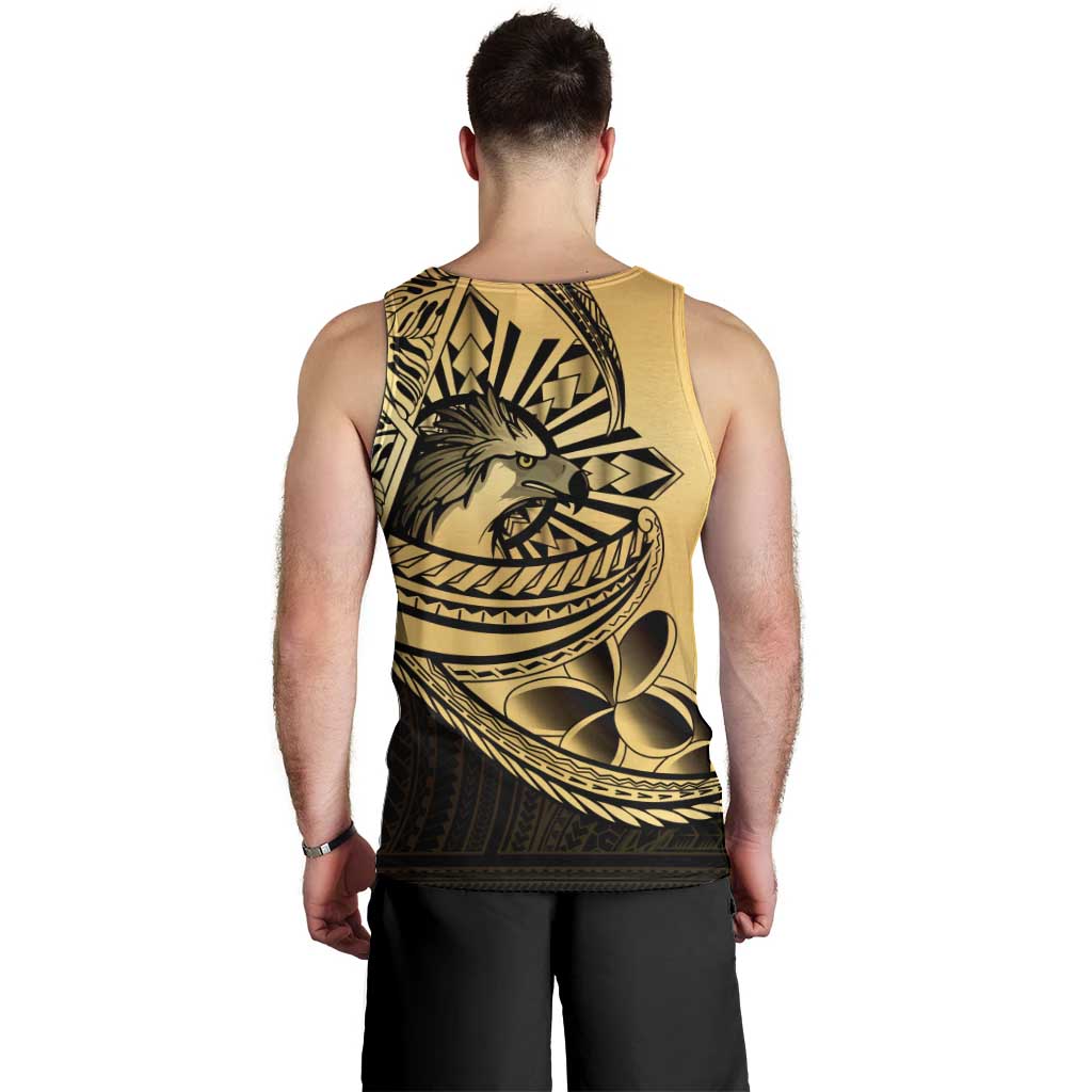 Philippines Eagle Sun Men Tank Top Filipino Agila Polynesian Tattoo Gold Color