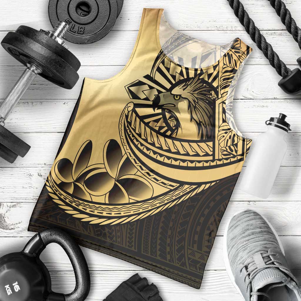 Philippines Eagle Sun Men Tank Top Filipino Agila Polynesian Tattoo Gold Color