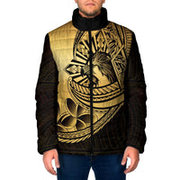 Philippines Eagle Sun Padded Jacket Filipino Agila Polynesian Tattoo Gold Color
