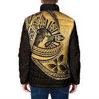 Philippines Eagle Sun Padded Jacket Filipino Agila Polynesian Tattoo Gold Color