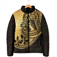 Philippines Eagle Sun Padded Jacket Filipino Agila Polynesian Tattoo Gold Color