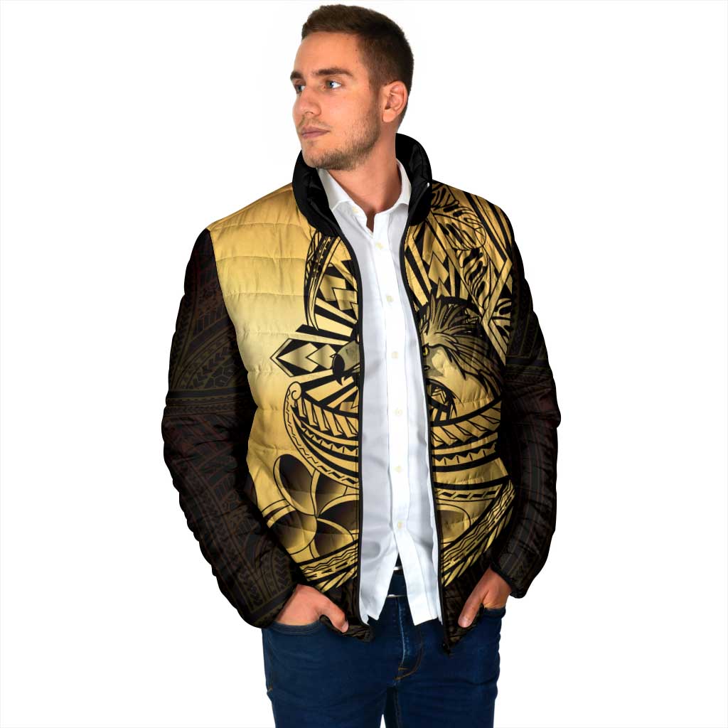 Philippines Eagle Sun Padded Jacket Filipino Agila Polynesian Tattoo Gold Color