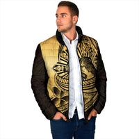 Philippines Eagle Sun Padded Jacket Filipino Agila Polynesian Tattoo Gold Color