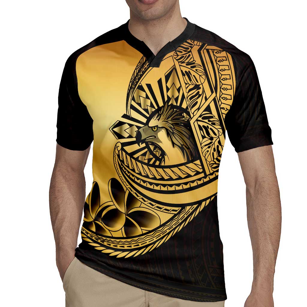 Philippines Eagle Sun Rugby Jersey Filipino Agila Polynesian Tattoo Gold Color LT14 - Polynesian Pride