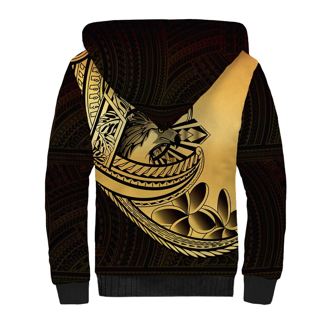 Philippines Eagle Sun Sherpa Hoodie Filipino Agila Polynesian Tattoo Gold Color LT14 - Polynesian Pride