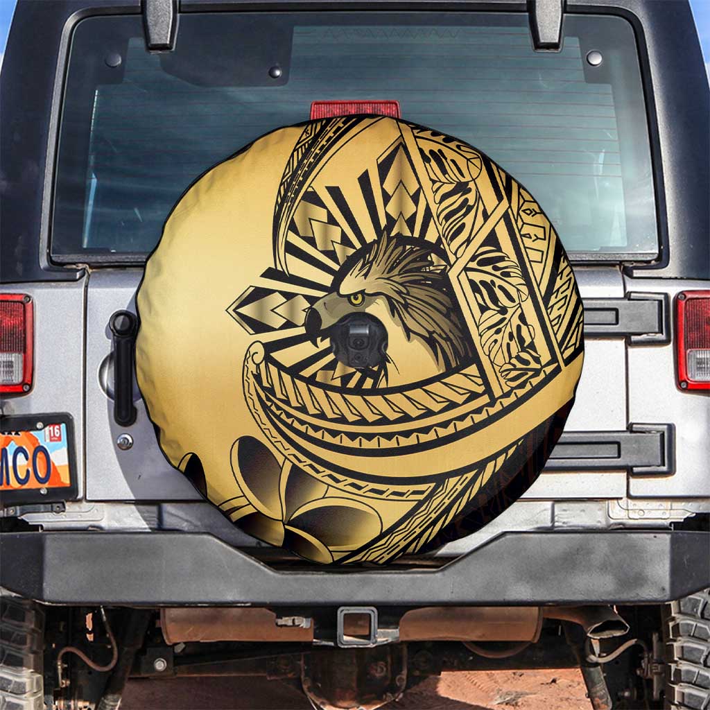 Philippines Eagle Sun Spare Tire Cover Filipino Agila Polynesian Tattoo Gold Color