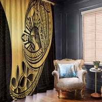 Philippines Eagle Sun Window Curtain Filipino Agila Polynesian Tattoo Gold Color LT14 - Polynesian Pride