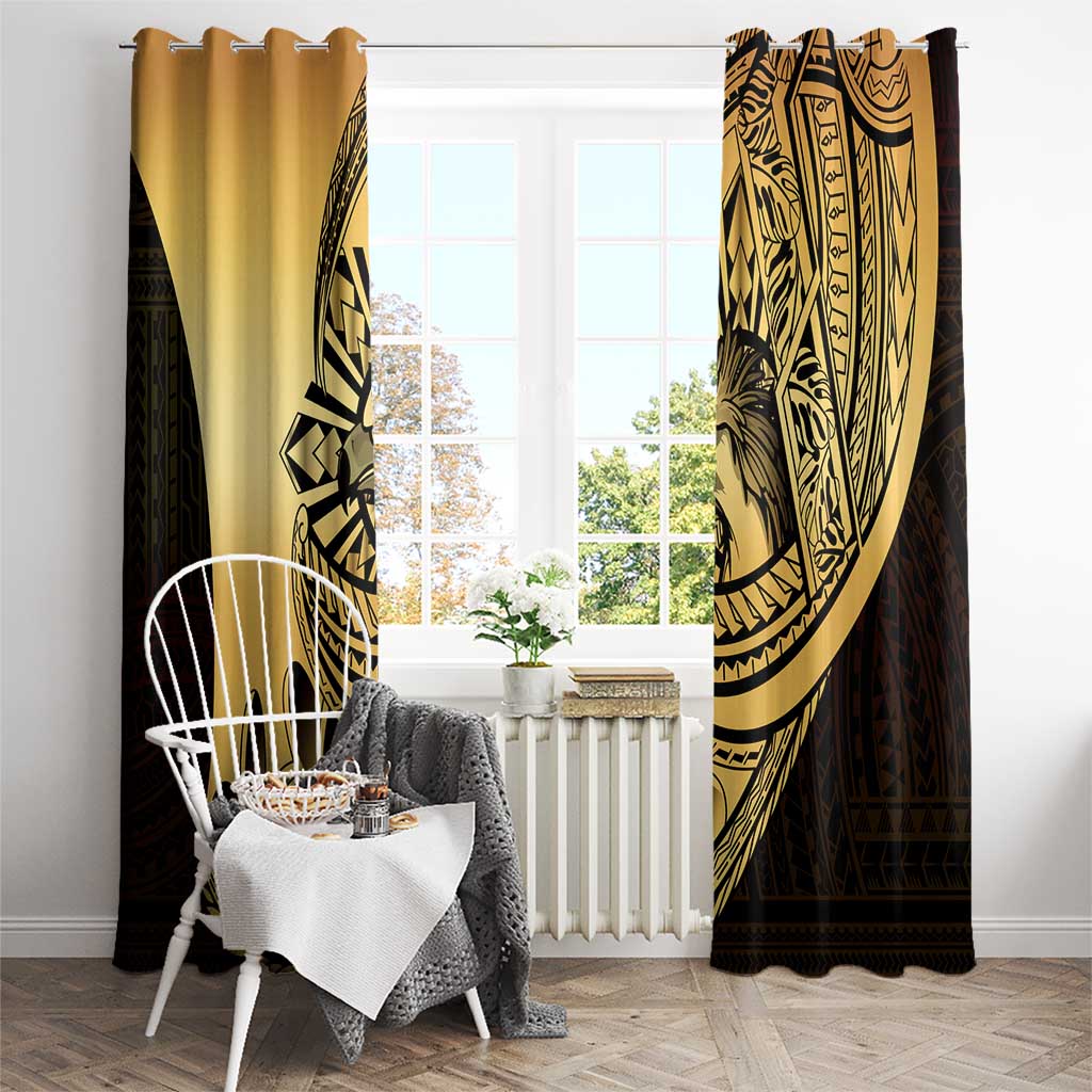 Philippines Eagle Sun Window Curtain Filipino Agila Polynesian Tattoo Gold Color LT14 - Polynesian Pride