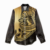 Philippines Eagle Sun Women Casual Shirt Filipino Agila Polynesian Tattoo Gold Color