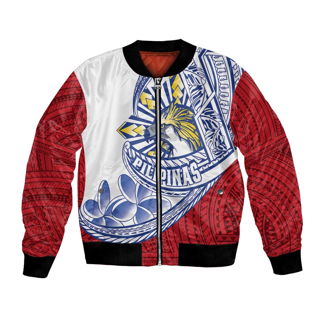 Philippines Eagle Sun Bomber Jacket Filipino Agila Polynesian Tattoo Flag Color