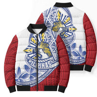 Philippines Eagle Sun Bomber Puffer Jacket Filipino Agila Polynesian Tattoo Flag Color