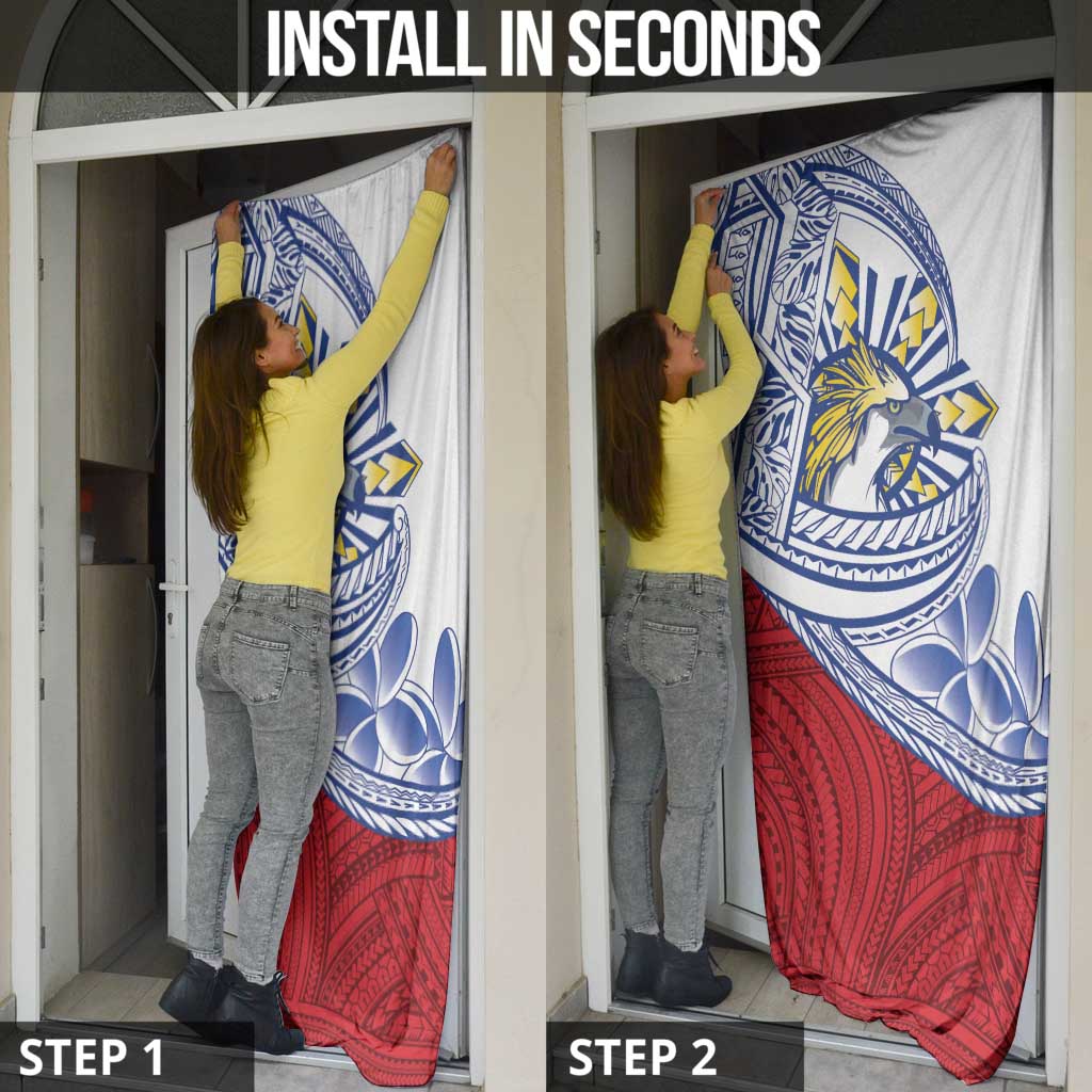Philippines Eagle Sun Door Cover Filipino Agila Polynesian Tattoo Flag Color LT14 - Polynesian Pride