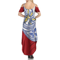 Philippines Eagle Sun Family Matching Summer Maxi Dress and Hawaiian Shirt Filipino Agila Polynesian Tattoo Flag Color