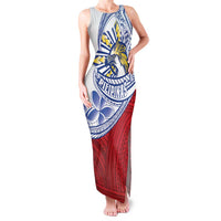 Philippines Eagle Sun Family Matching Tank Maxi Dress and Hawaiian Shirt Filipino Agila Polynesian Tattoo Flag Color