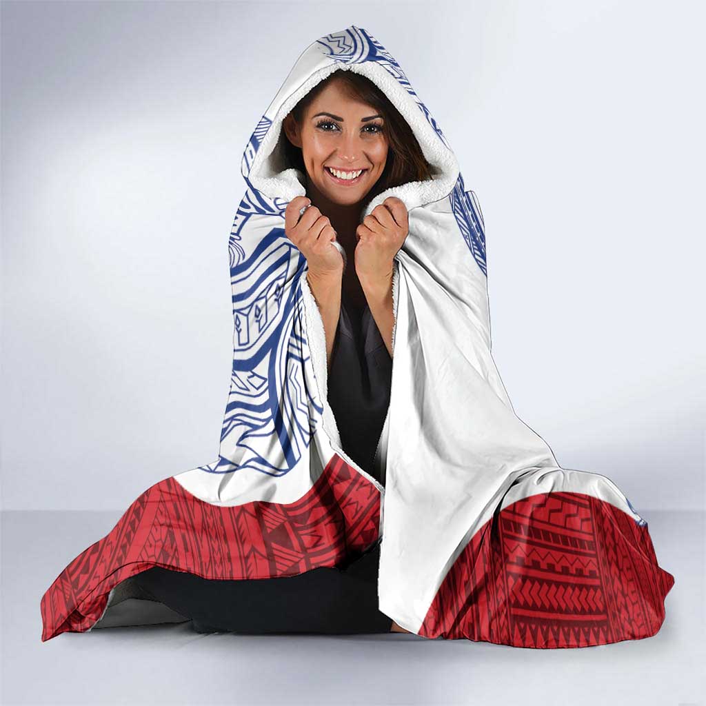 Philippines Eagle Sun Hooded Blanket Filipino Agila Polynesian Tattoo Flag Color LT14 - Polynesian Pride