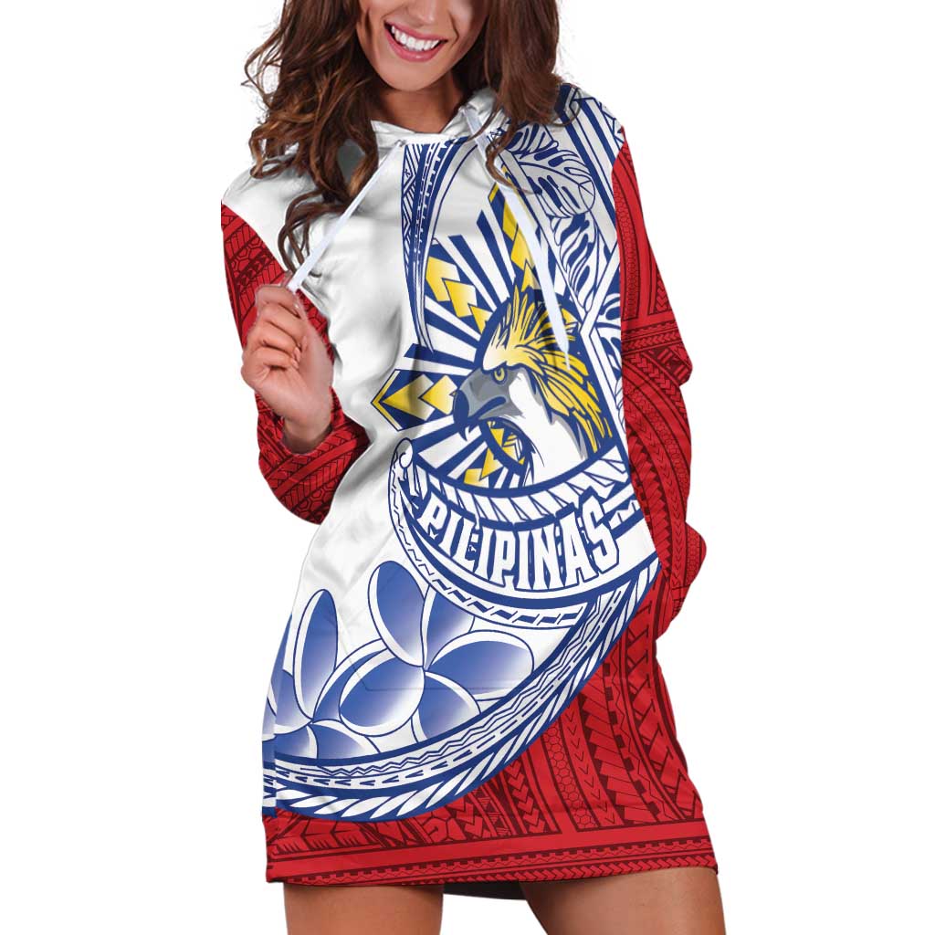 Philippines Eagle Sun Hoodie Dress Filipino Agila Polynesian Tattoo Flag Color LT14 Red - Polynesian Pride