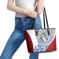 Philippines Eagle Sun Leather Tote Bag Filipino Agila Polynesian Tattoo Flag Color LT14 - Polynesian Pride