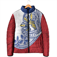 Philippines Eagle Sun Padded Jacket Filipino Agila Polynesian Tattoo Flag Color