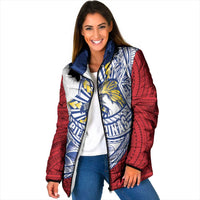 Philippines Eagle Sun Padded Jacket Filipino Agila Polynesian Tattoo Flag Color