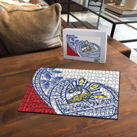 Philippines Eagle Sun Puzzle Filipino Agila Polynesian Tattoo Flag Color