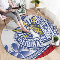 Philippines Eagle Sun Round Carpet Filipino Agila Polynesian Tattoo Flag Color