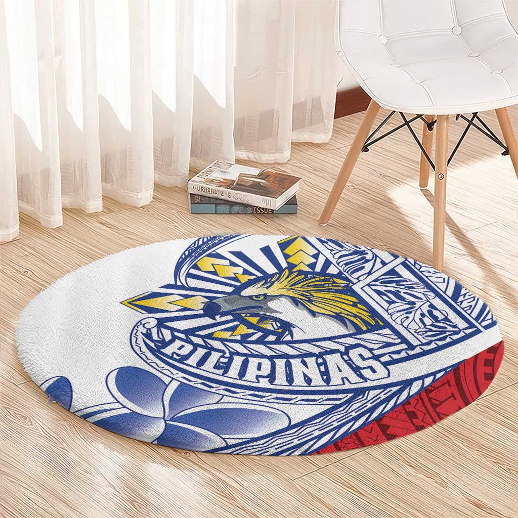 Philippines Eagle Sun Round Carpet Filipino Agila Polynesian Tattoo Flag Color