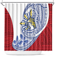 Philippines Eagle Sun Shower Curtain Filipino Agila Polynesian Tattoo Flag Color
