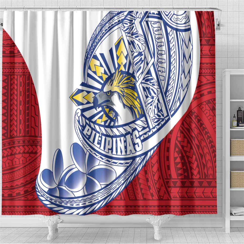 Philippines Eagle Sun Shower Curtain Filipino Agila Polynesian Tattoo Flag Color