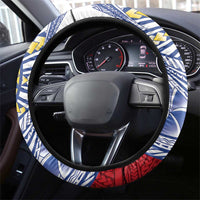 Philippines Eagle Sun Steering Wheel Cover Filipino Agila Polynesian Tattoo Flag Color LT14 - Polynesian Pride