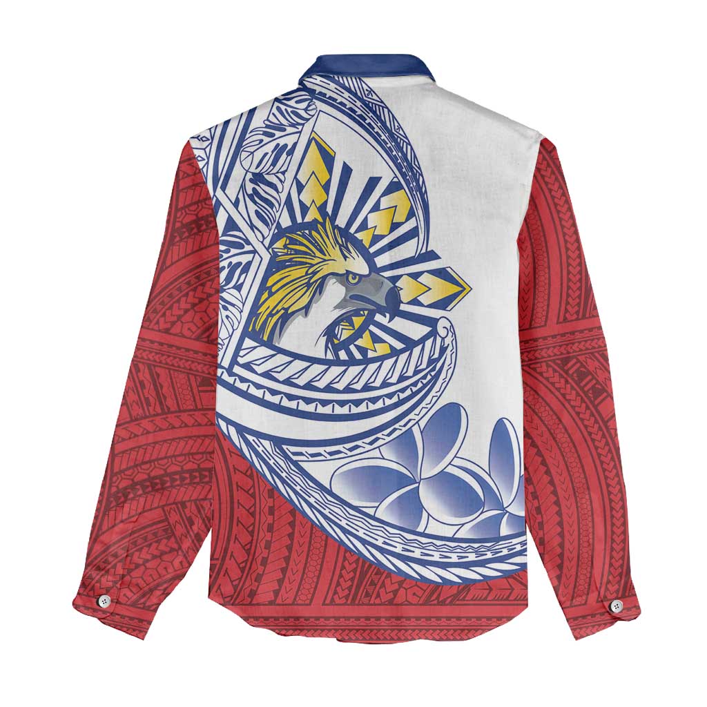 Philippines Eagle Sun Women Casual Shirt Filipino Agila Polynesian Tattoo Flag Color