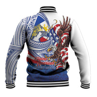 Filipino American History Month Baseball Jacket Philippines Agila USA Eagle Mix Flag