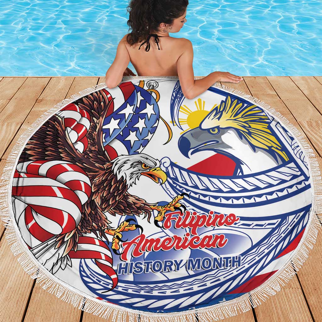 Filipino American History Month Beach Blanket Philippines Agila USA Eagle Mix Flag LT14 - Polynesian Pride