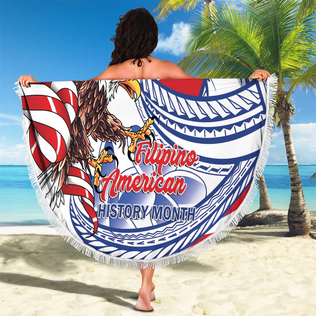 Filipino American History Month Beach Blanket Philippines Agila USA Eagle Mix Flag LT14 - Polynesian Pride