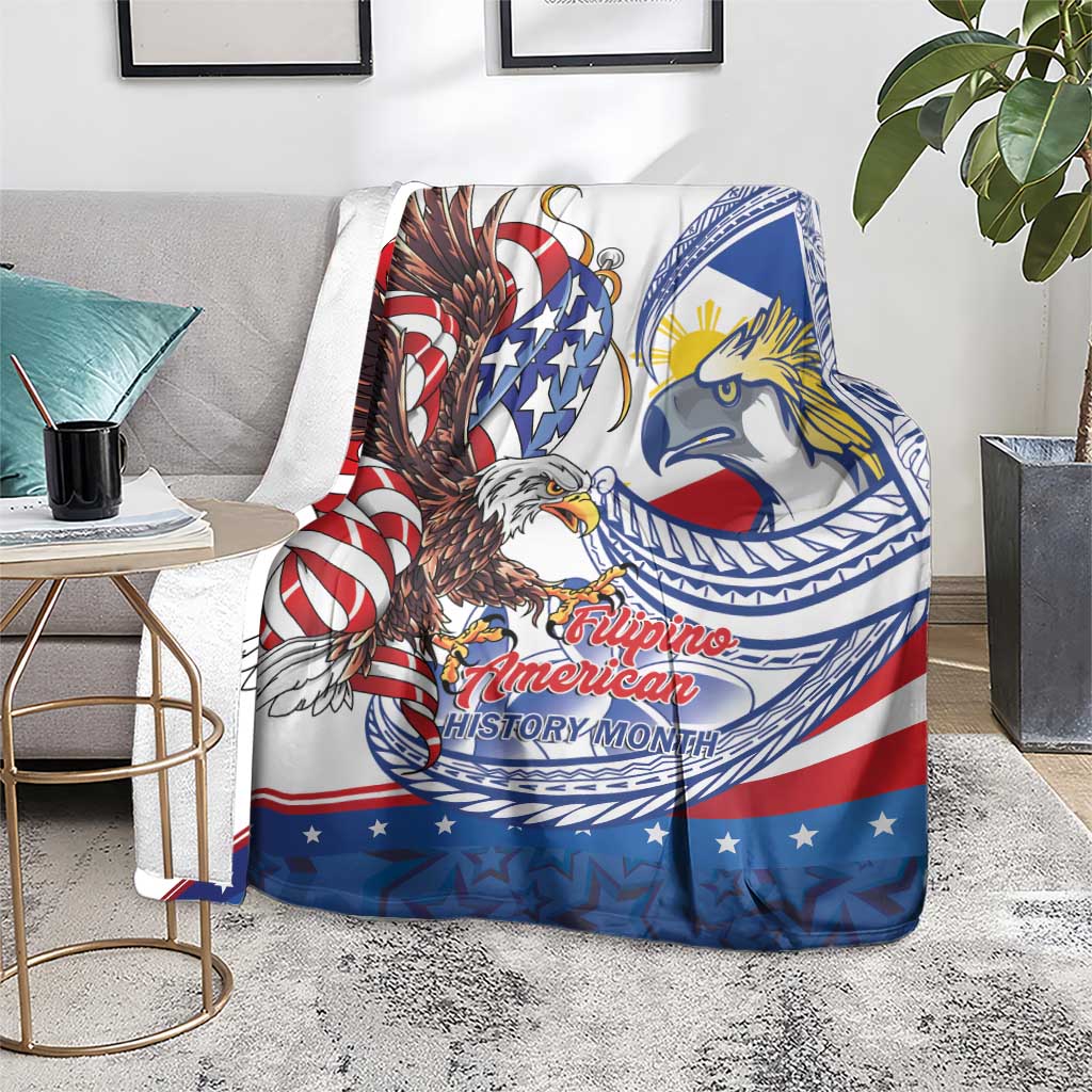 Filipino American History Month Blanket Philippines Agila USA Eagle Mix Flag