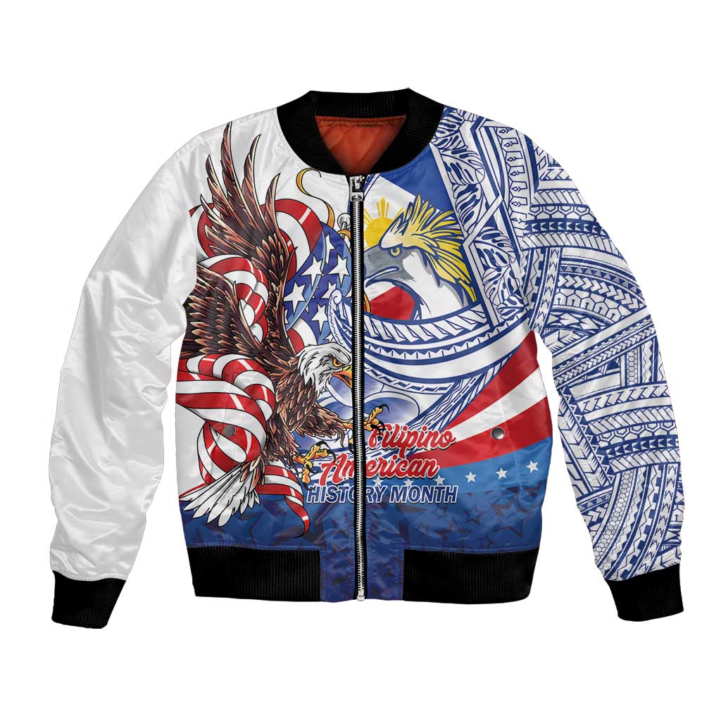 Filipino American History Month Bomber Jacket Philippines Agila USA Eagle Mix Flag