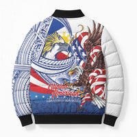 Filipino American History Month Bomber Puffer Jacket Philippines Agila USA Eagle Mix Flag