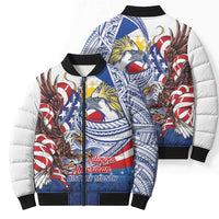 Filipino American History Month Bomber Puffer Jacket Philippines Agila USA Eagle Mix Flag