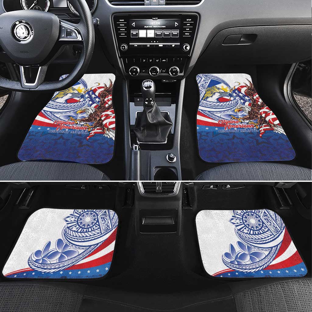 Filipino American History Month Car Mats Philippines Agila USA Eagle Mix Flag