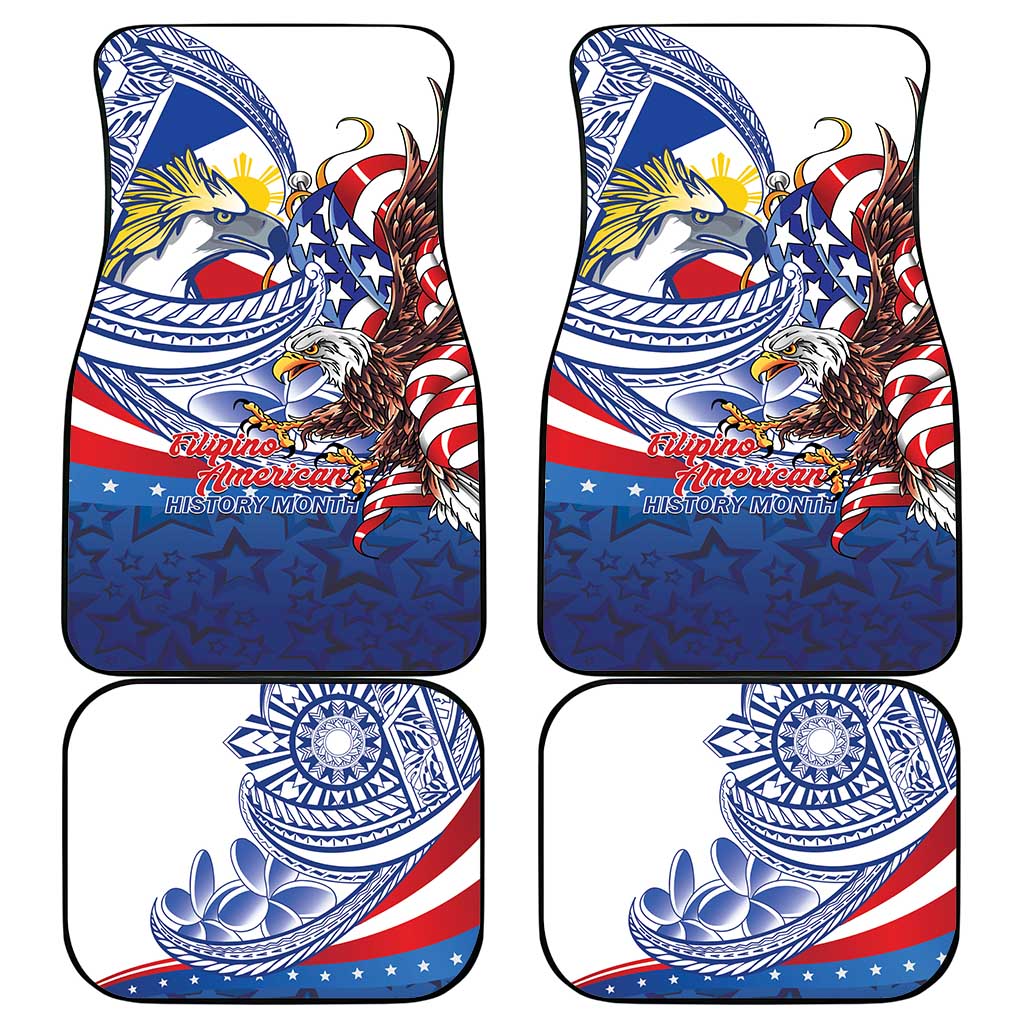 Filipino American History Month Car Mats Philippines Agila USA Eagle Mix Flag