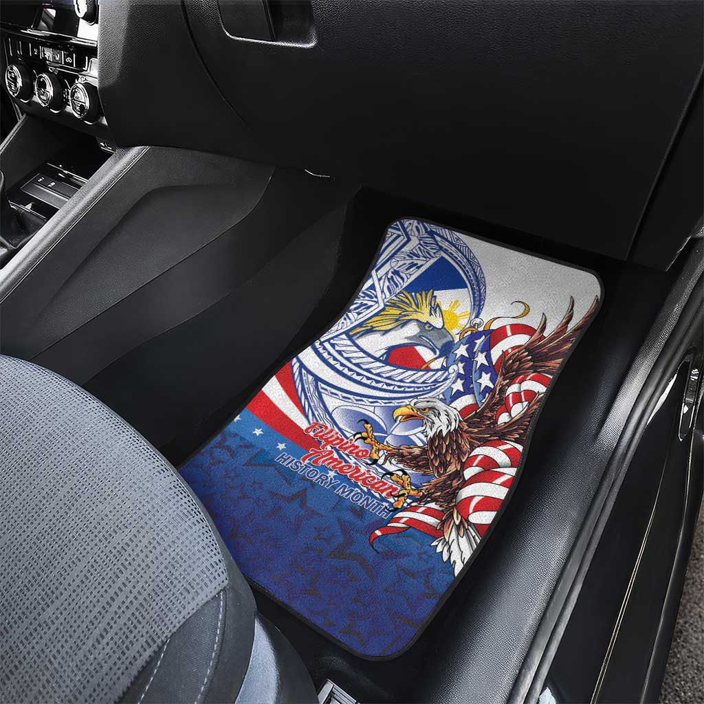 Filipino American History Month Car Mats Philippines Agila USA Eagle Mix Flag