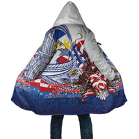 Filipino American History Month Cloak Philippines Agila USA Eagle Mix Flag LT14 Unisex Blue - Polynesian Pride