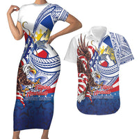 Filipino American History Month Couples Matching Short Sleeve Bodycon Dress and Hawaiian Shirt Philippines Agila USA Eagle Mix Flag