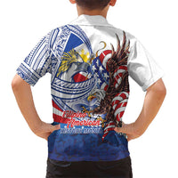 Filipino American History Month Family Matching Long Sleeve Bodycon Dress and Hawaiian Shirt Philippines Agila USA Eagle Mix Flag